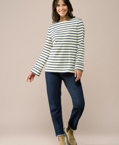 Caroline Tensen Chester Streep Top Ecru / Navy