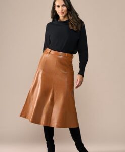 Delilah Leren Rok Cognac