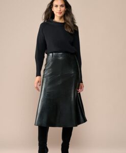 Delilah Leren Rok Zwart
