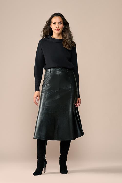 Delilah Leren Rok Zwart