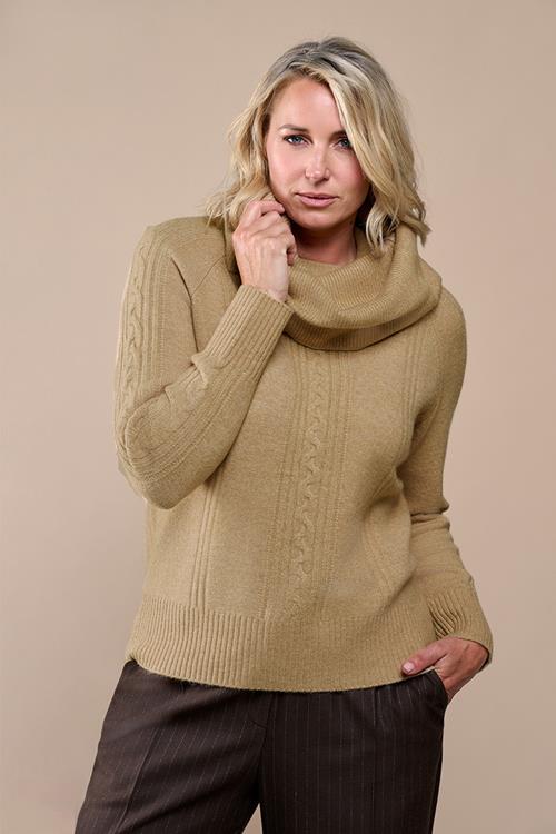 Liv Lurex Trui Zand / Goud Maxi
