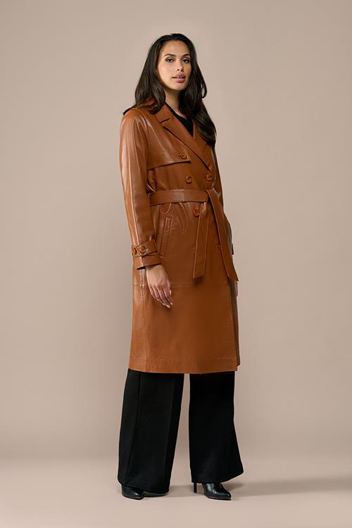 Lyana Leren Jas Cognac