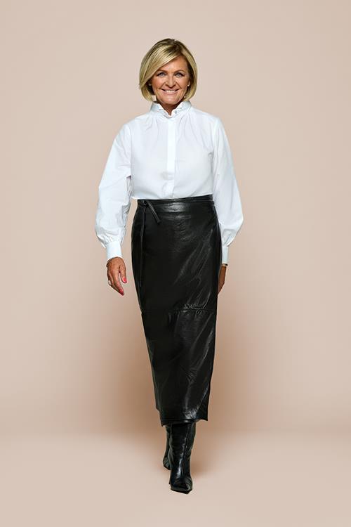 Caroline Tensen Washington Leren Rok Zwart