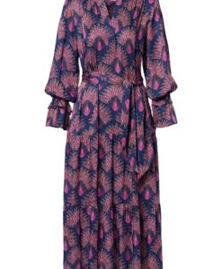 Caroline Tensen Taby Print Jurk Blauw / Roze