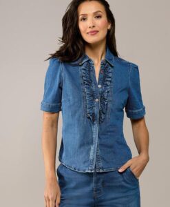 Caroline Tensen Brighton Denim Blouse Medium Blauw Denim
