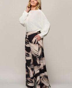 Aiden Print Broek Zwart / Off White Maxi