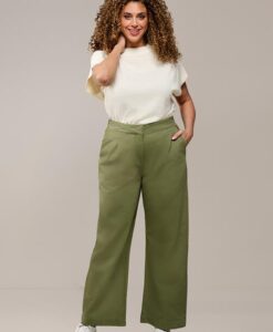 Belle Broek Olijfgroen Maxi