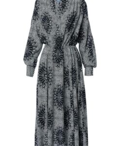 Caroline Tensen Mitton Print Jurk Zwart / Off White