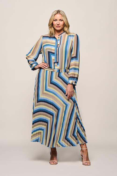 Lara Plisse Rok Blauw / Multi Maxi