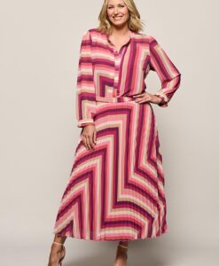 Lara Plisse Rok Licht Berry / Multi Maxi