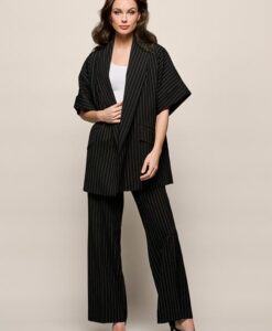 Roseline Kimono Blazer Zwart / Wit