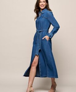 Troy Denim Jurk Medium Blauw Denim