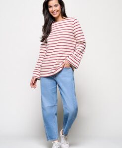 Caroline Tensen Chester Streep Top Ecru / Roze