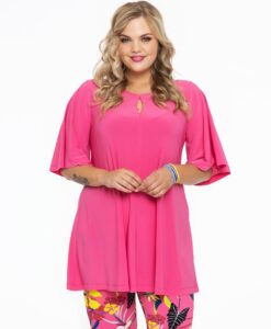 Yoek Tuniek wide bottom cirkelmouw | Roze | Maat 42/44