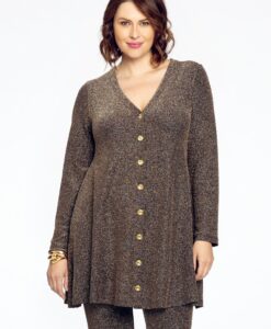 Yoek Vest wide bottom LUREX | Goud | Maat 38/40
