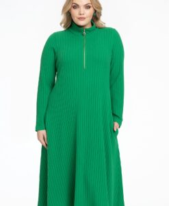 Yoek Trui-jurk met rits | Groen | Maat 38/40