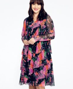 Yoek Jurk met volants SCRATCH | Zwart | Maat 38/40