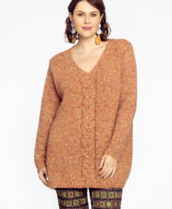 Yoek Trui met kabeldetail lurex | Roze | Maat 42/44
