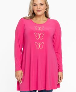 Yoek Tuniek wide bottom RHINESTONES | Roze | Maat 42/44