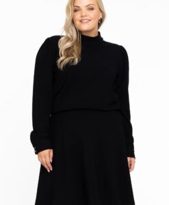 Yoek Shirt met pofmouw | Zwart | Maat 58/60