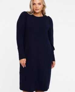 Yoek Jurk met pofmouw | Blauw | Maat 42/44