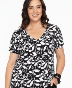 Yoek Shirt met V-hals | Zwart | Maat 38/40