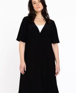 Yoek Jurk met V-hals | Zwart | Maat 42/44