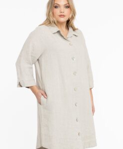 Yoek Blouse met kraag | Licht Bruin | Maat 38/40