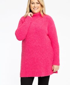Yoek Pullover High Neck Teddy | Roze | Maat 42/44