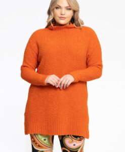 Yoek Pullover High Neck Teddy | Oranje | Maat 38/40