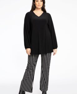 Yoek Pantalon Bootleg STRIPES | Zwart | Maat 38/40
