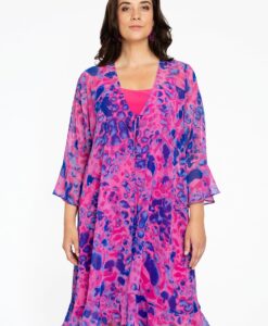 Yoek Cardigan met ruches FIERCE | Roze | Maat 46/48