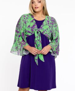 Yoek Bolero plisse FIERCE | Groen | Maat 50/52