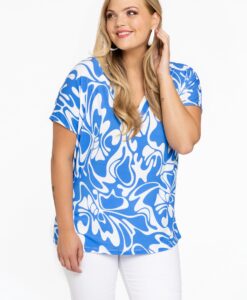 Yoek Shirt V-hals | Licht Blauw | Maat 38/40