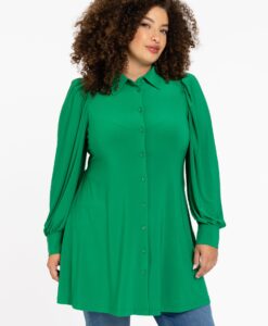 Yoek Blouse wide bottom | Groen | Maat 38/40