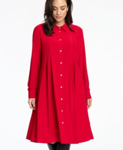 Yoek Jurk plooien | Rood | Maat 42/44