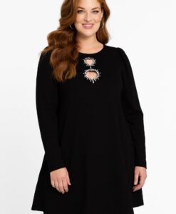 Yoek Tunic wide bottom VERO | Zwart | Maat 54/56