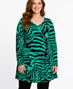 Yoek Tunic wide bottom VERDI | Groen | Maat 42/44