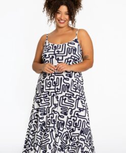 Yoek Jurk spaghetti MAZE | Wit | Maat 38/40