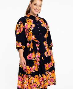 Yoek Jurk met gesmokte details GARLAND | Blauw | Maat 46/48