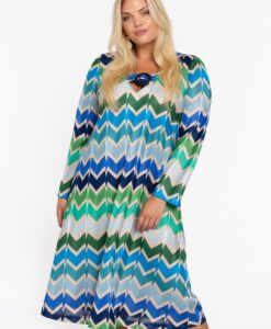 Yoek Jurk ajour GARDENIA | Blauw | Maat 50/52