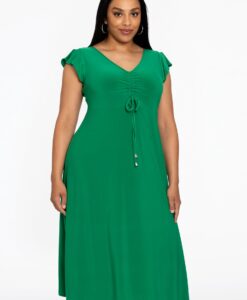 Yoek Jurk met kapmouw | Groen | Maat 50/52
