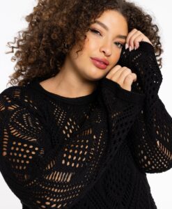 Yoek Top crochet LOUNGE | Zwart | Maat 38/40