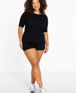 Yoek T-shirt LOUNGE | Zwart | Maat 38/40