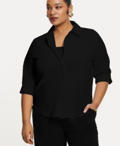 Yoek Blouse STRETCH | Zwart | Maat 54/56