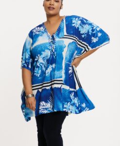 Yoek Kaftan AZZURO | Blauw | Maat 50/52