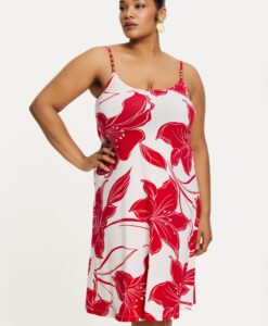 Yoek Spaghetti-jurk LILY | Rood | Maat 54/56