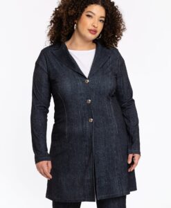 Yoek Lange blazer DENIM | Zwart | Maat 58/60