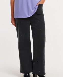 Yoek Jeans wide leg 5-pocketss | Zwart | Maat 50