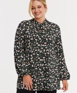 Yoek Tuniek flare GAROFANI | Zwart | Maat 46/48